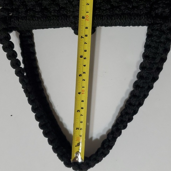 Vintage Macrame Black Shoulder Bag - Picture 15 of 16